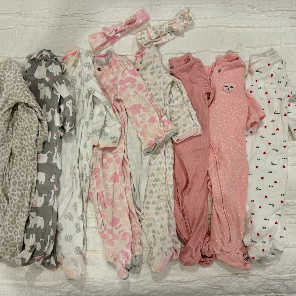 8 Footed Pajamas Bundle 3-6m
